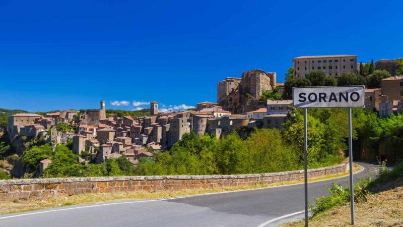 Sorano medieval town in Tuscany Italy – architecture background Sorano medieval town in Tuscany Italy - architecture background